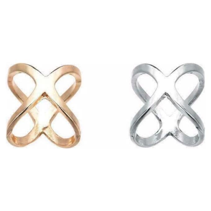 Clip de Anillo para Bufanda Minimalista Dorado y Plateado