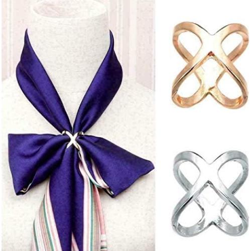 Clip de Anillo para Bufanda Minimalista Dorado y Plateado