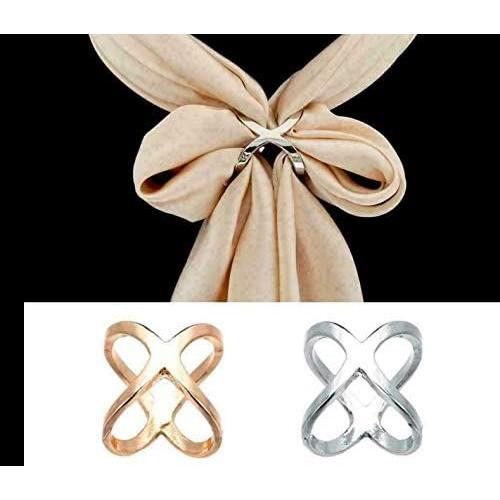 Clip de Anillo para Bufanda Minimalista Dorado y Plateado