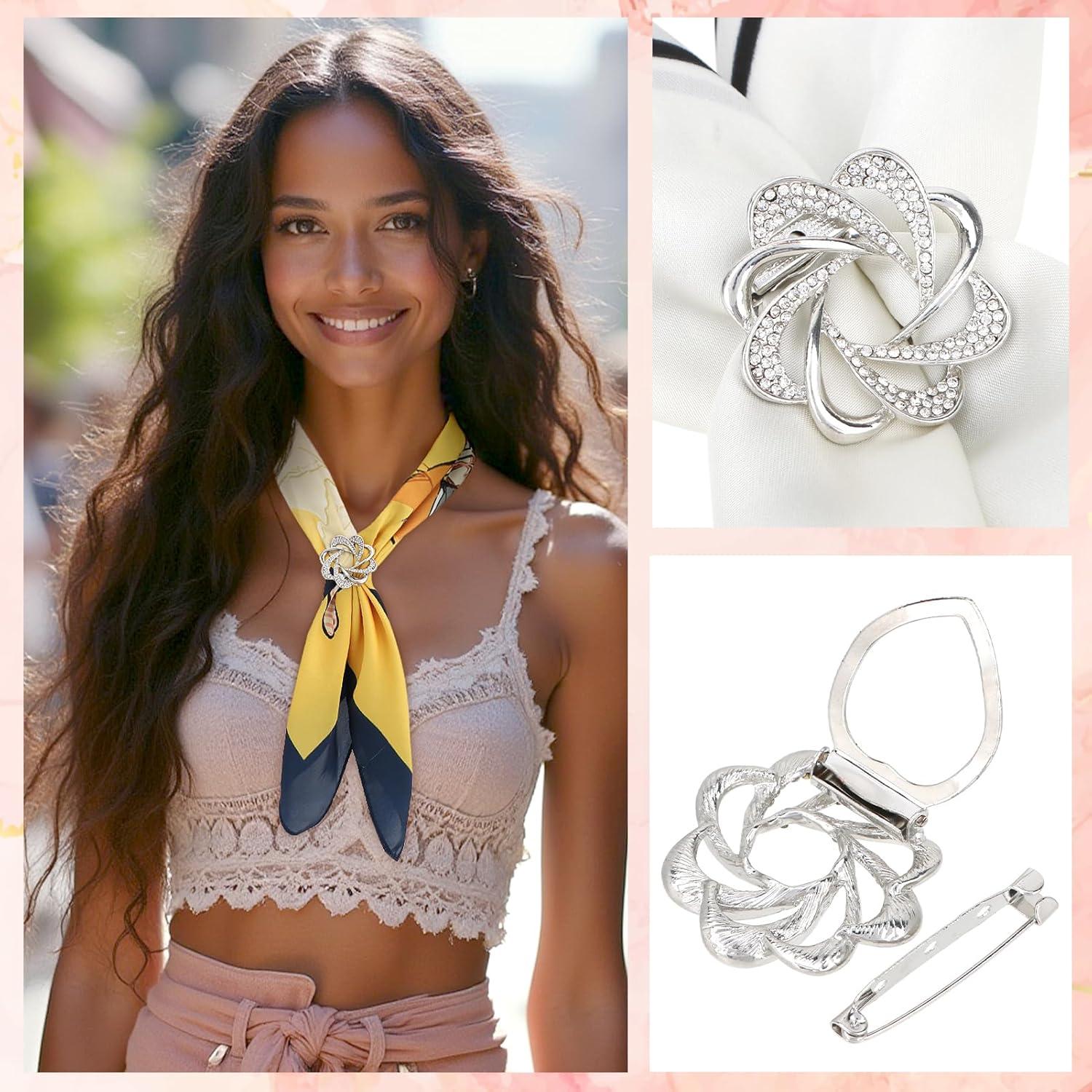 Anillos de Bufanda Elegantes Kilofly - 4 Piezas con Perlas y Cristales