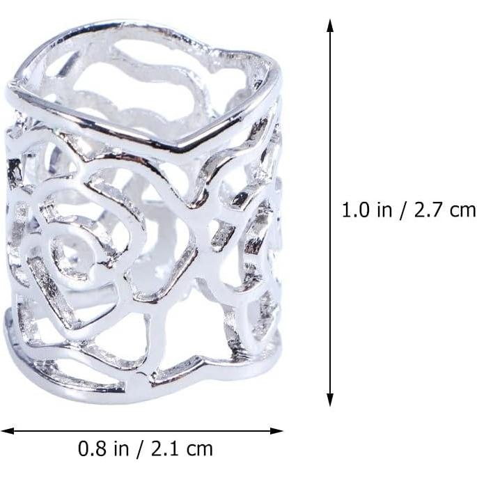 Anillo de Bufanda Rosa Hueca Rosenice Plata 2.7cm