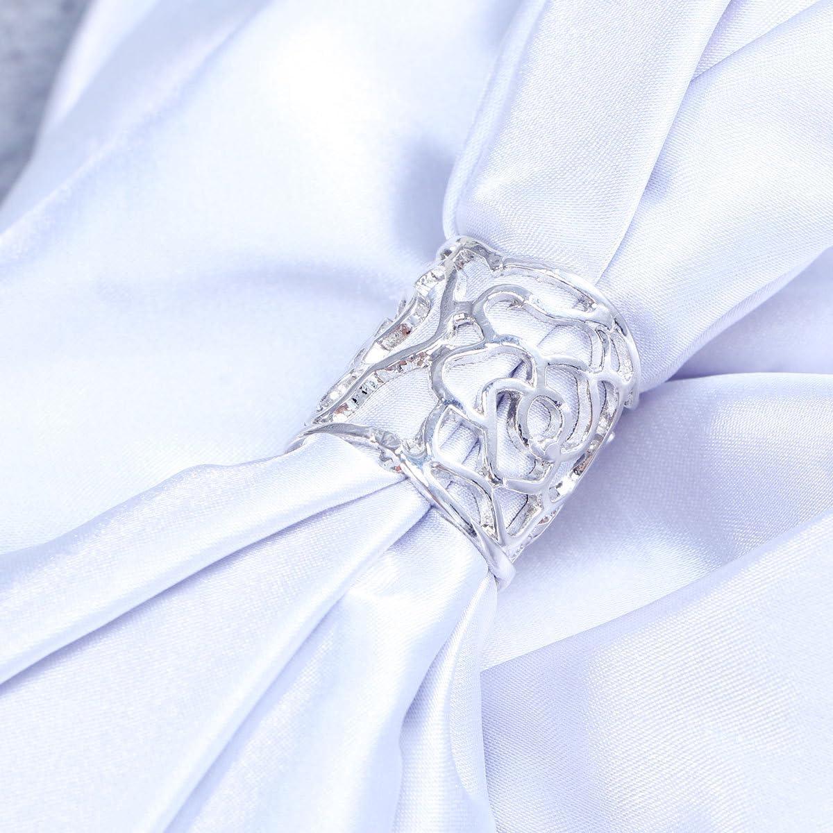 Anillo de Bufanda Rosa Hueca Rosenice Plata 2.7cm