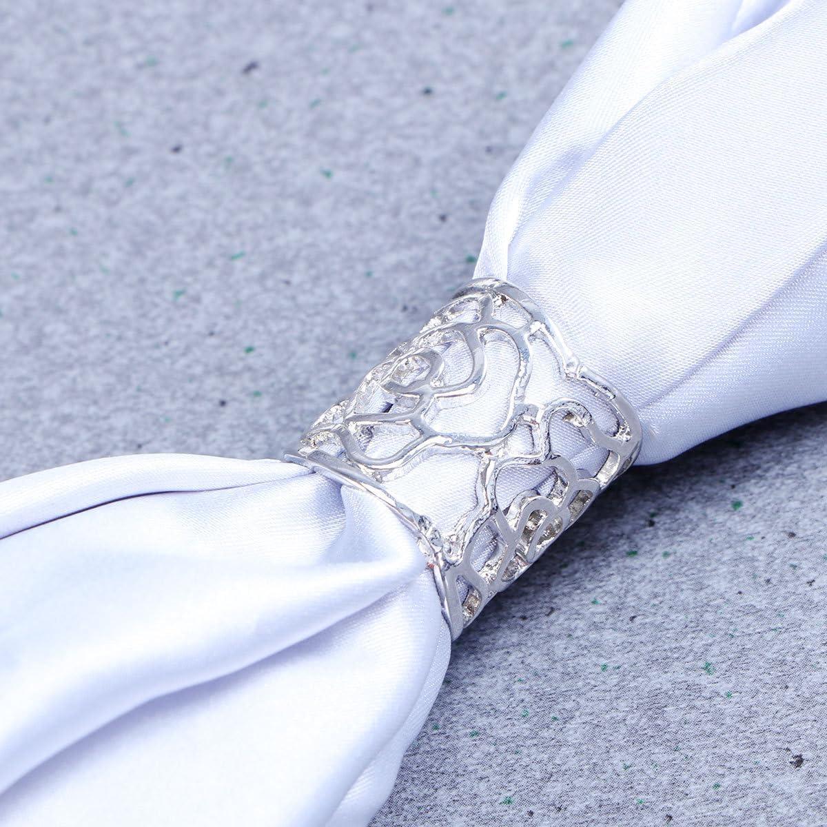 Anillo de Bufanda Rosa Hueca Rosenice Plata 2.7cm