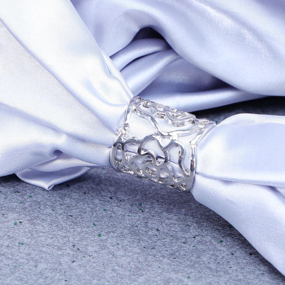 Anillo de Bufanda Rosa Hueca Rosenice Plata 2.7cm