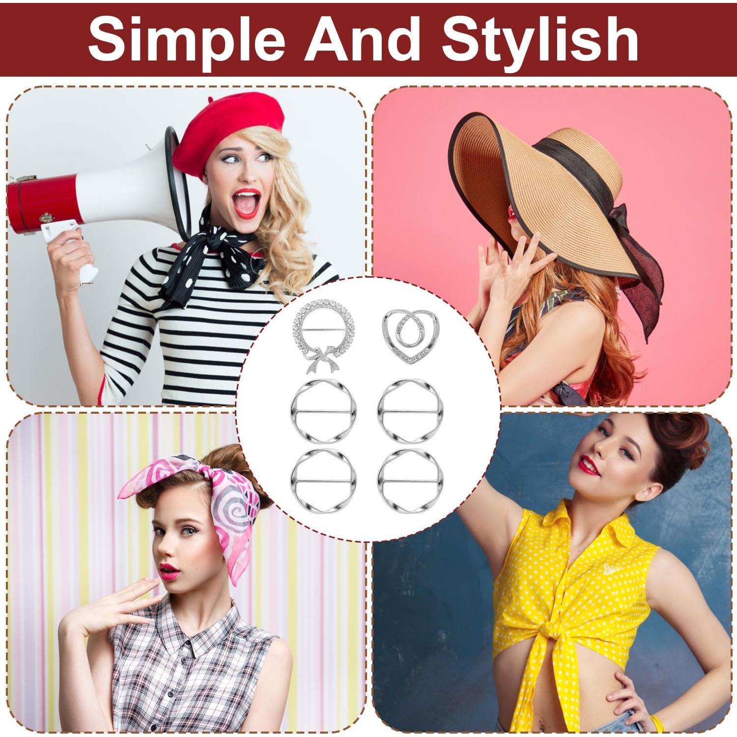 Set de 6 Clips de Anillo para Bufanda NQEUEPN en Plata