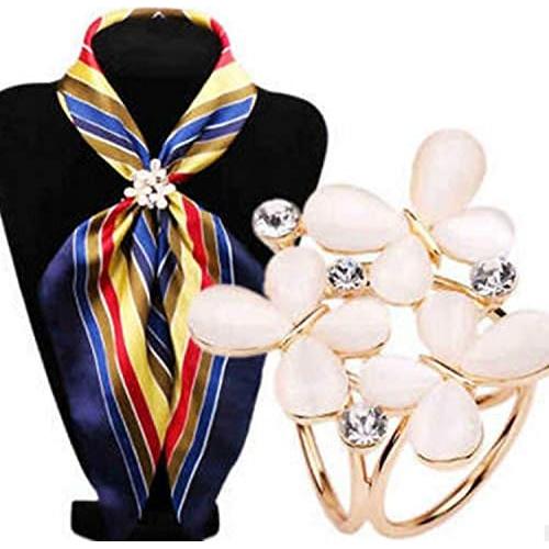 Anillos de Bufanda 6pcs 123Arts para Mujeres con Flor de Perla