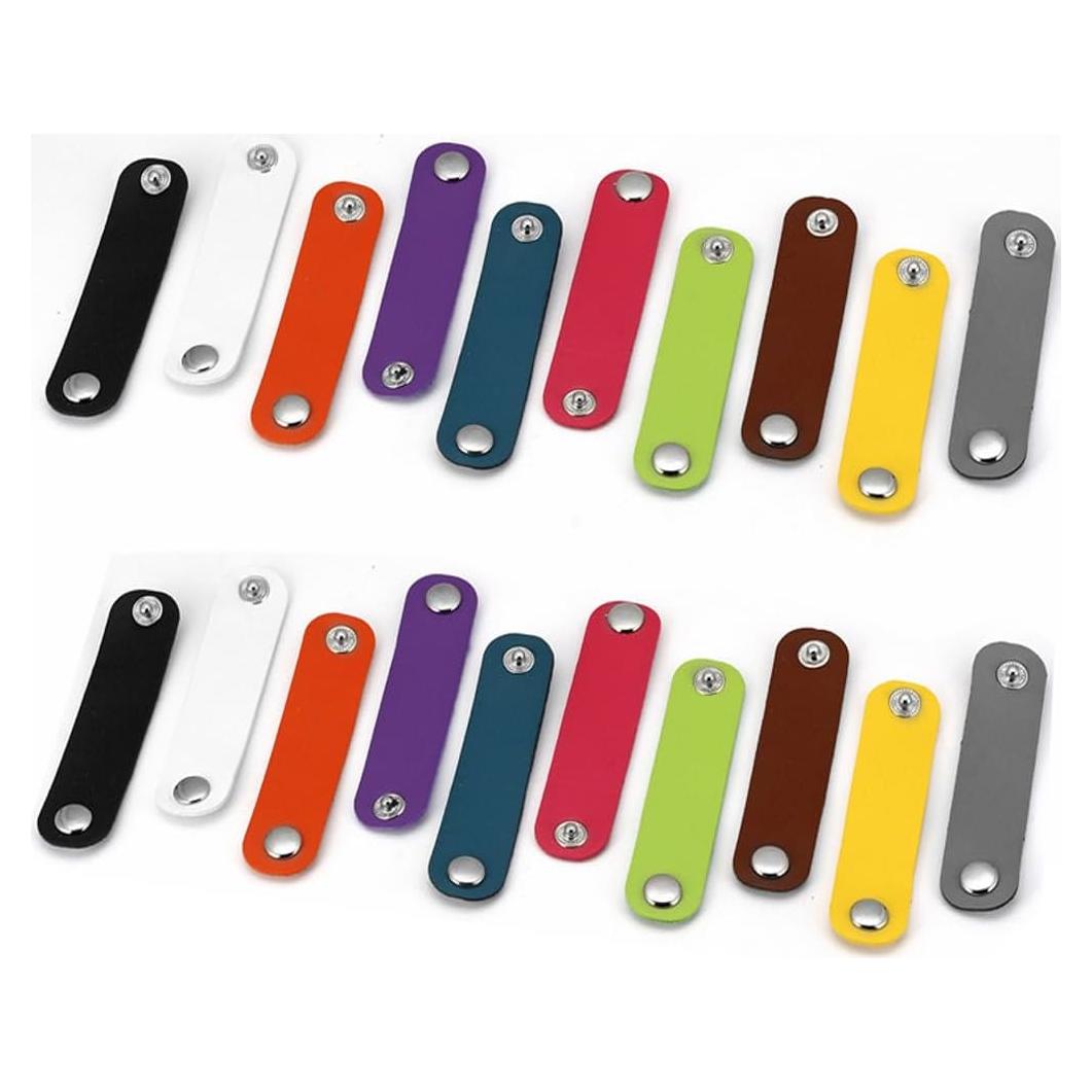 16 Hebillas de Bufanda de Cuero PU Luzen - Clips Coloridos 8.3x1.9cm