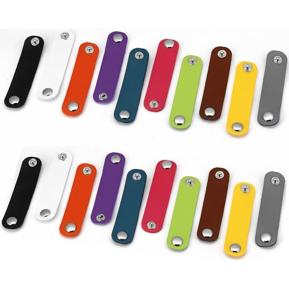 16 Hebillas de Bufanda de Cuero PU Luzen - Clips Coloridos 8.3x1.9cm