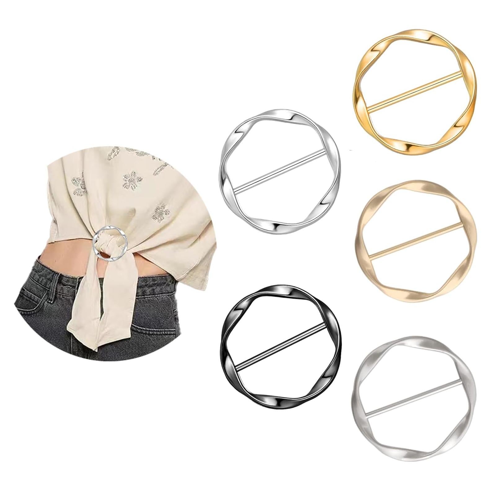 5 Clips de Bufanda Redondos ZIOGAJINE para Mujeres - 40mm