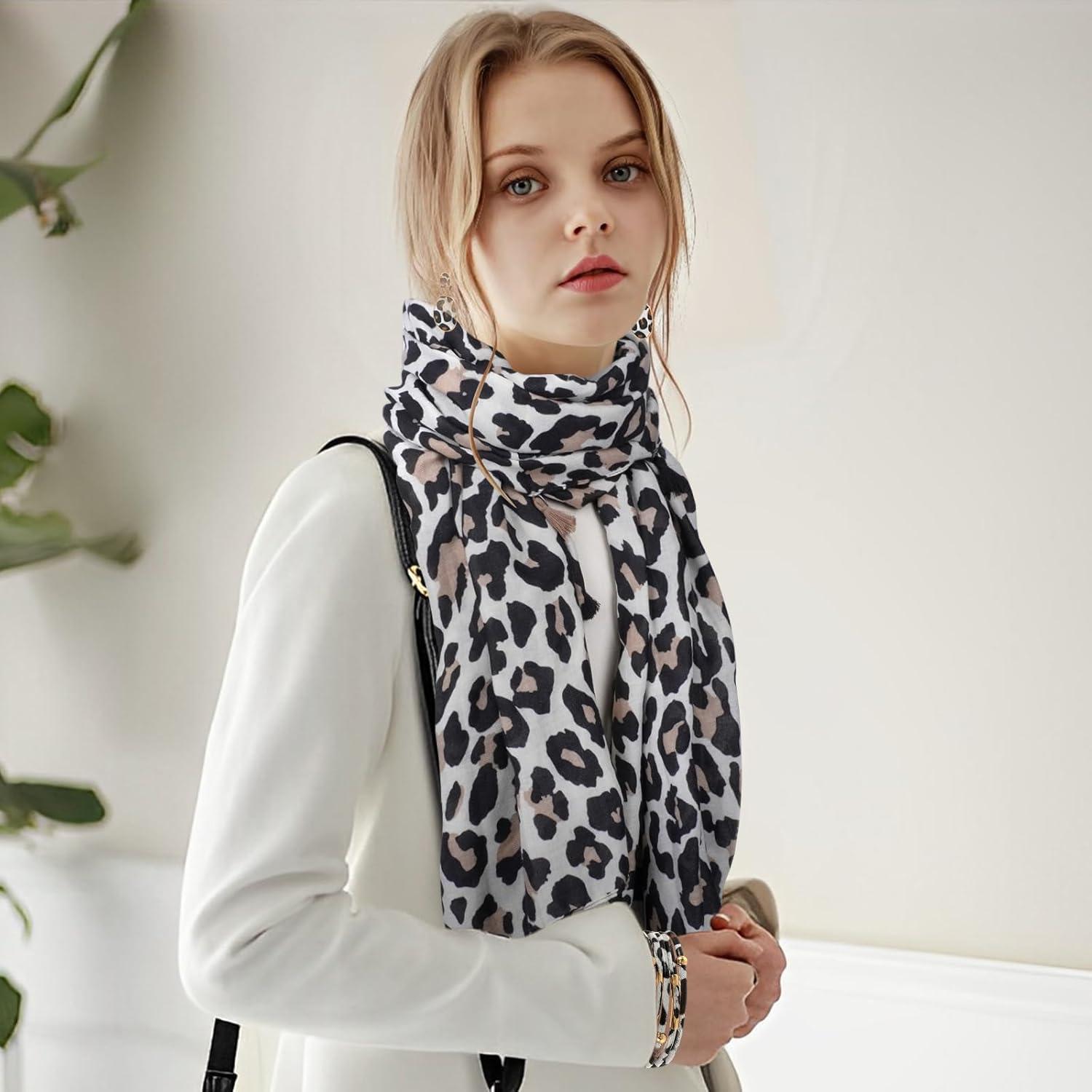 Bufanda Boho Zhxinashu para Mujeres 180x90 cm con Pulsera y Pendientes