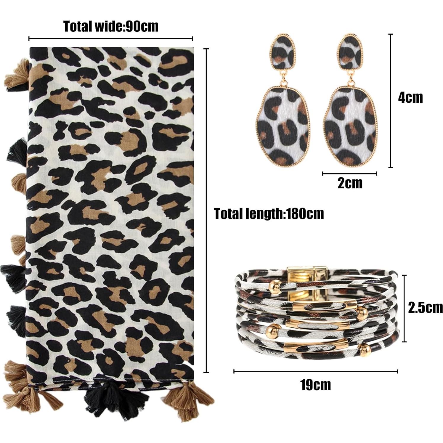 Bufanda Boho Zhxinashu para Mujeres 180x90 cm con Pulsera y Pendientes