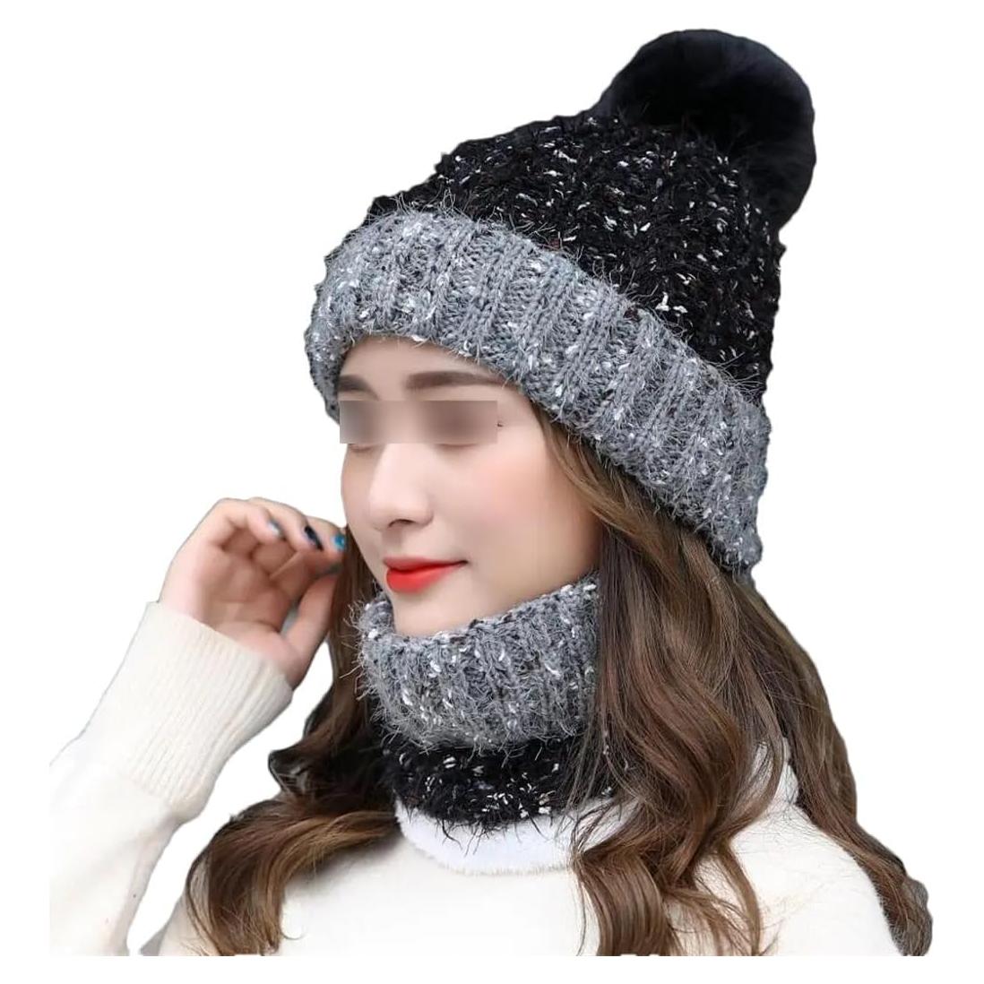 Conjunto de Gorro y Bufanda de Lana Suwequest para Mujeres