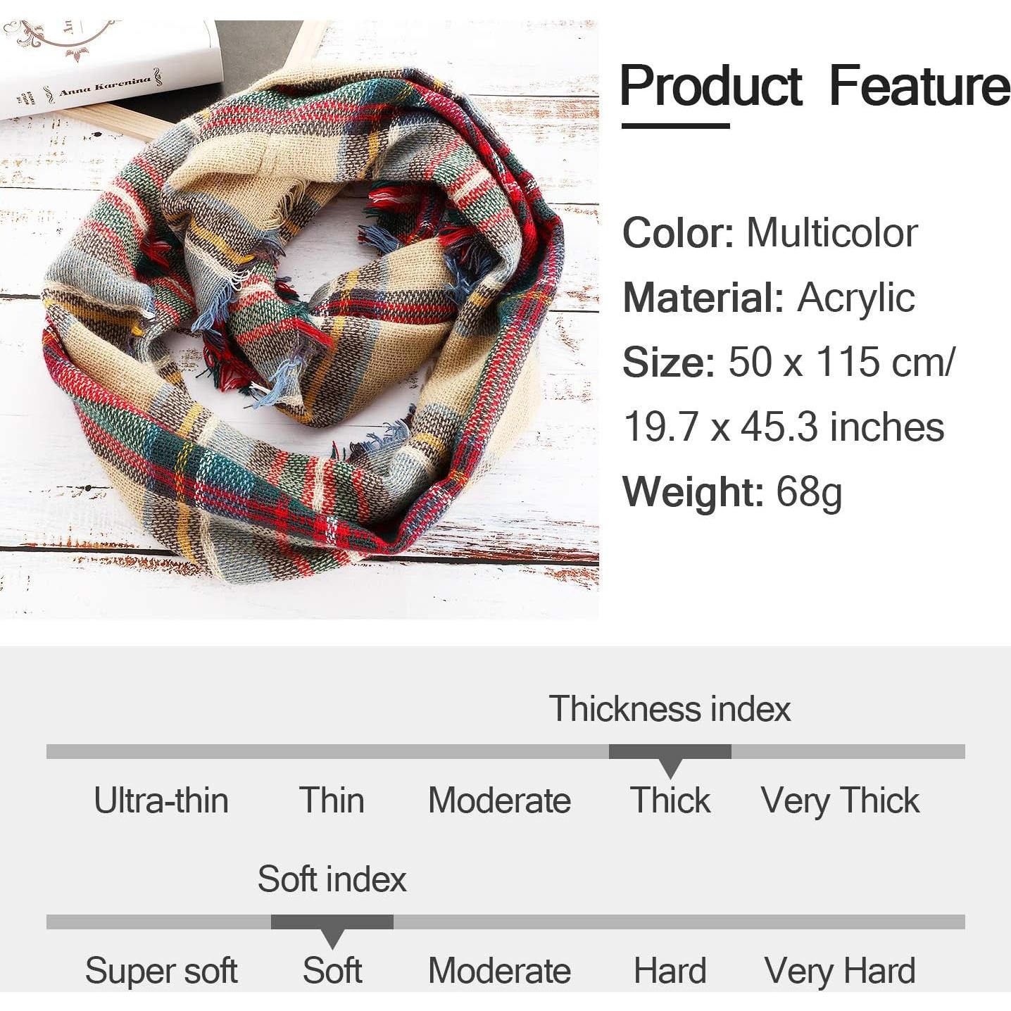 Bufanda Infinita de Cuadros Frienda - Cálida y Suave 50x90cm