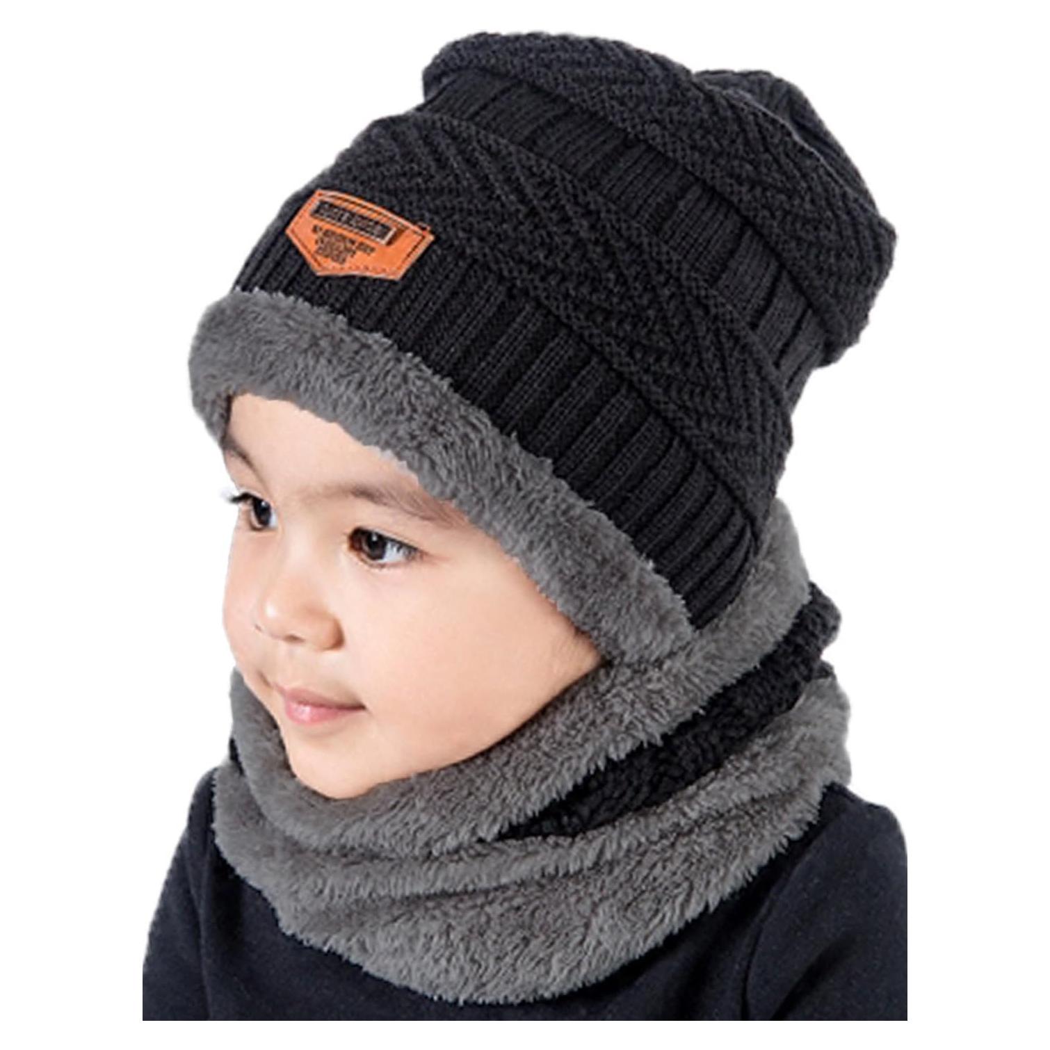 Conjunto de Gorro y Bufanda de Invierno T WILKER para Niños 5-14 Años