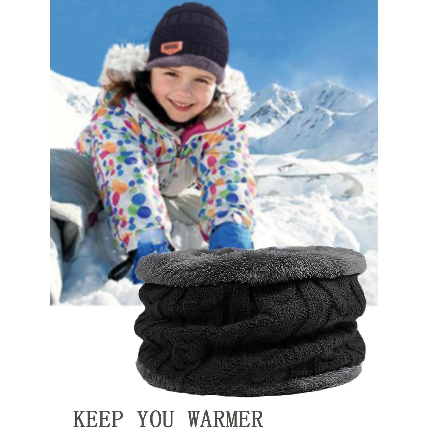 Conjunto de Gorro y Bufanda de Invierno T WILKER para Niños 5-14 Años