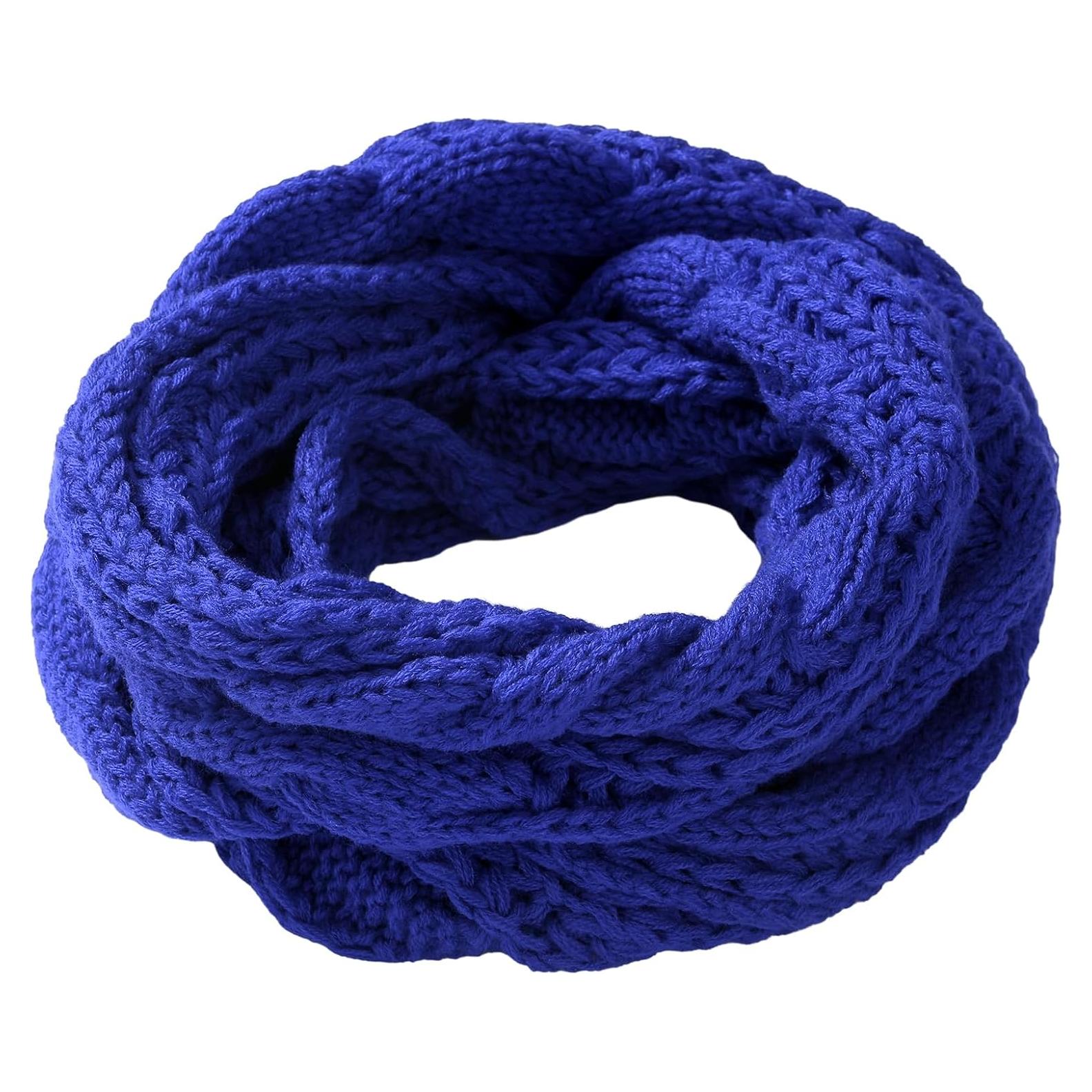 Bufanda Infinita de Invierno para Mujeres - Azul Cálida y Suave