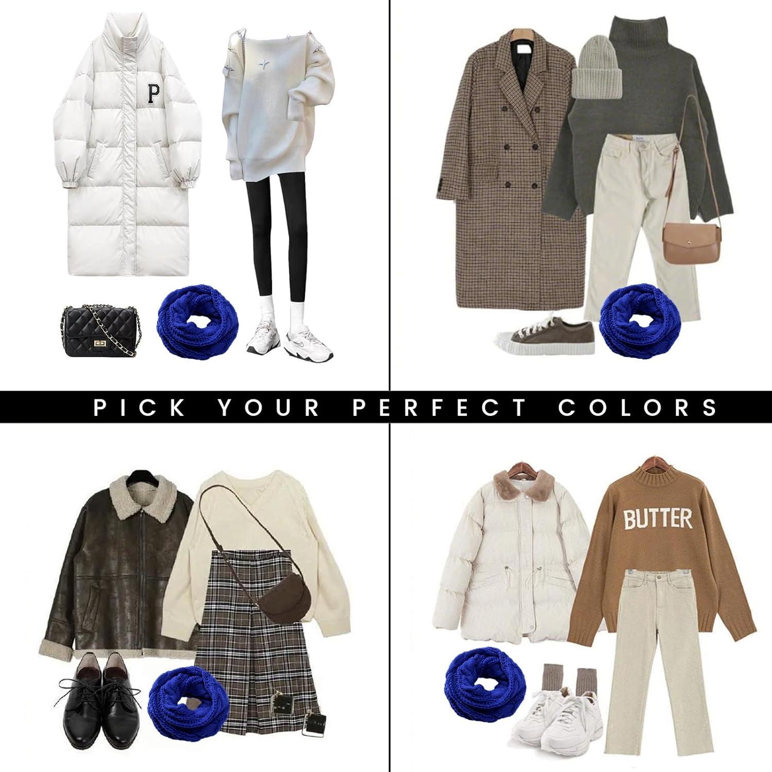 Bufanda Infinita de Invierno para Mujeres - Azul Cálida y Suave