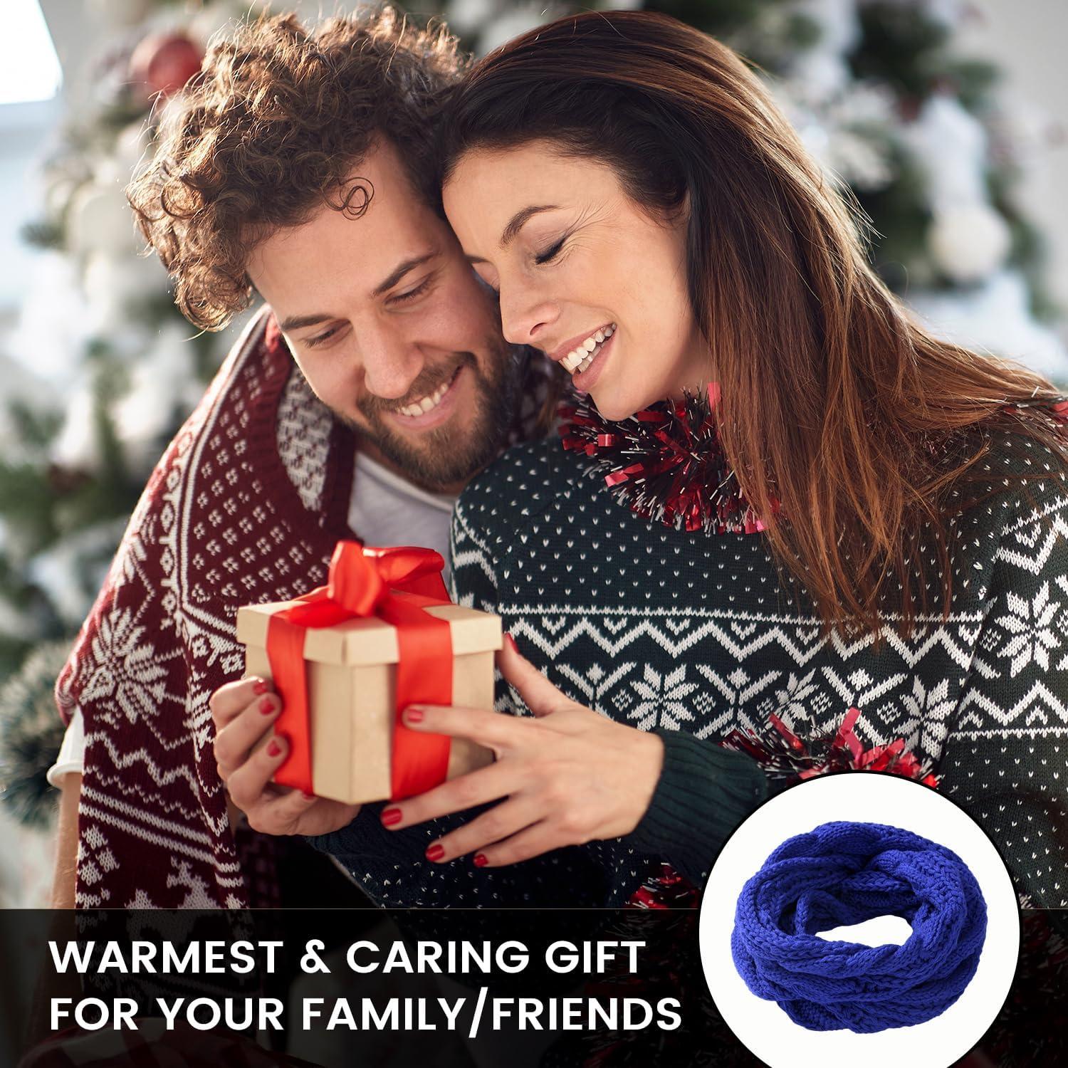 Bufanda Infinita de Invierno para Mujeres - Azul Cálida y Suave