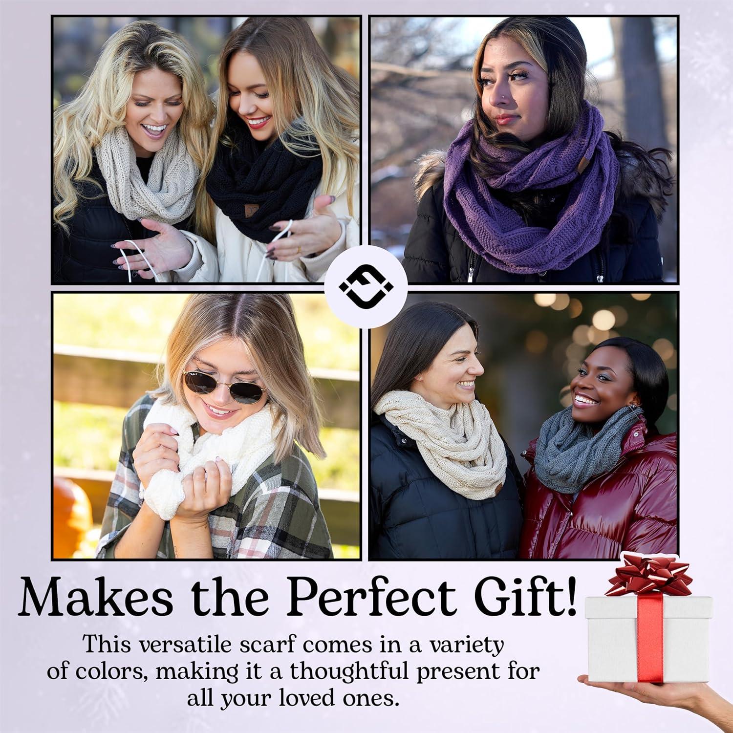 Bufanda Infinity de Cable Trenzado Funky Junque Gris Jaspeado - Mujer