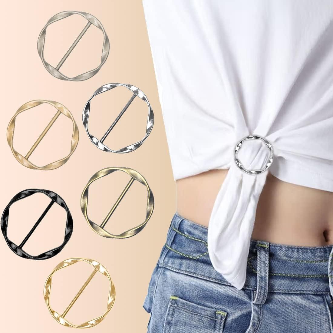 18 Clips Redondos de Metal para Camisas y Bufandas - 6 Colores