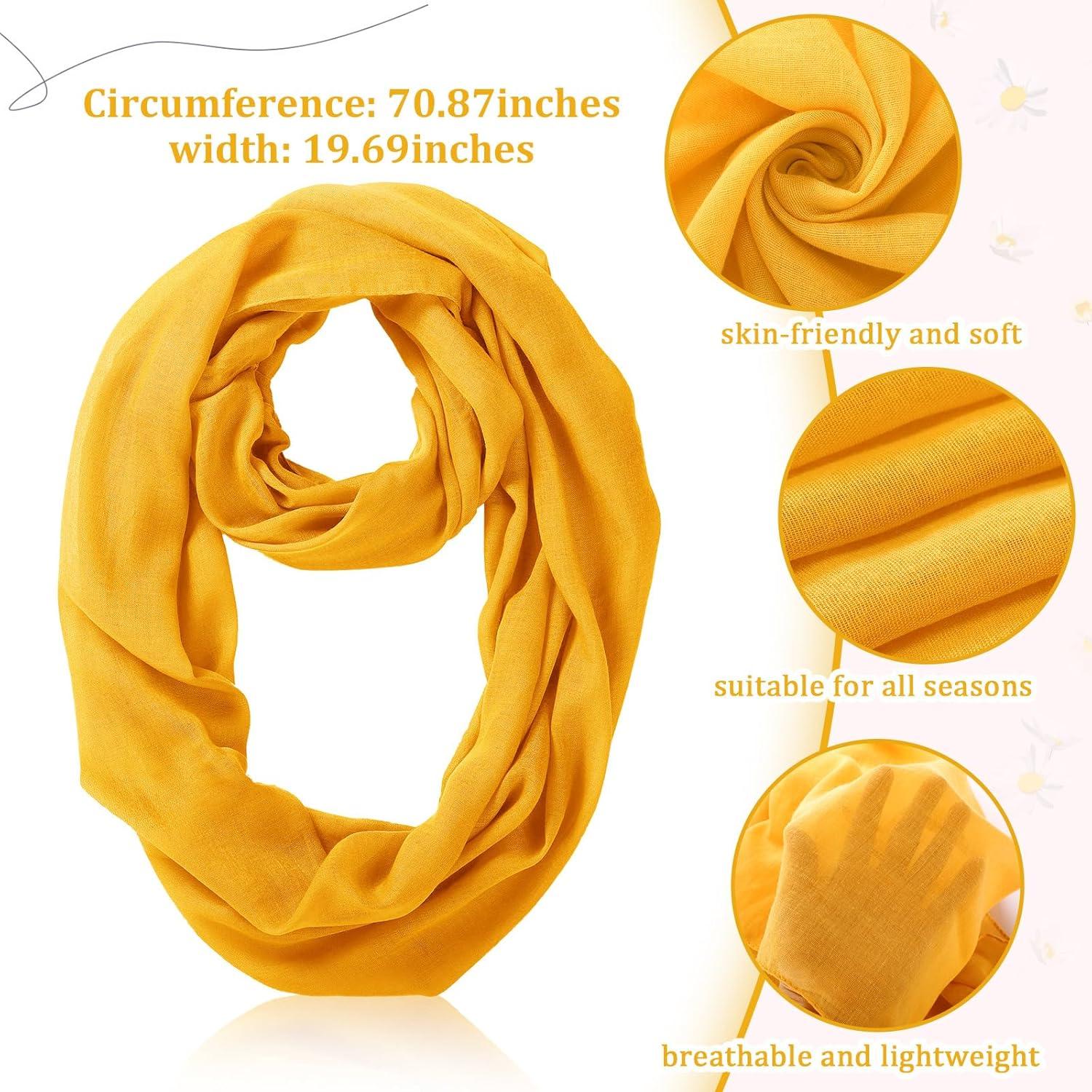 Bufandas Infinita 6 Pcs Handepo para Mujeres Color Sólido