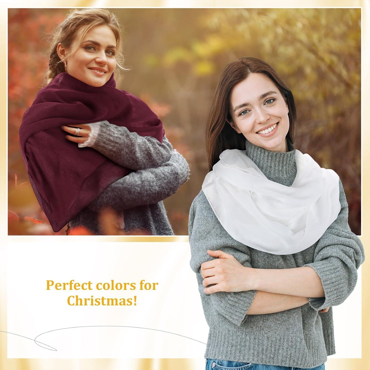 Bufandas Infinita 6 Pcs Handepo para Mujeres Color Sólido