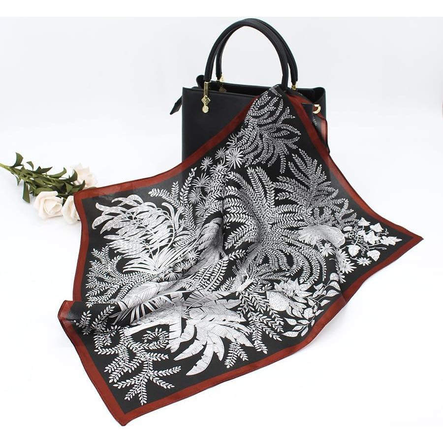 Bufanda de Seda 100% ANDANTINO 53x53 cm Diseño Floral