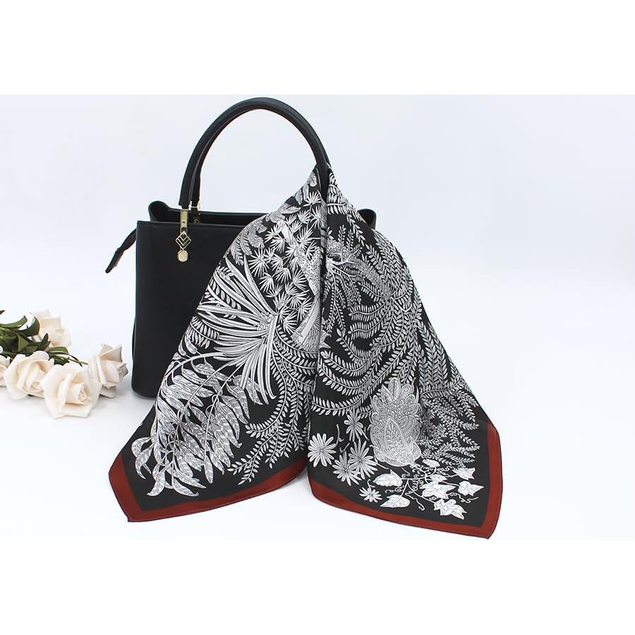 Bufanda de Seda 100% ANDANTINO 53x53 cm Diseño Floral