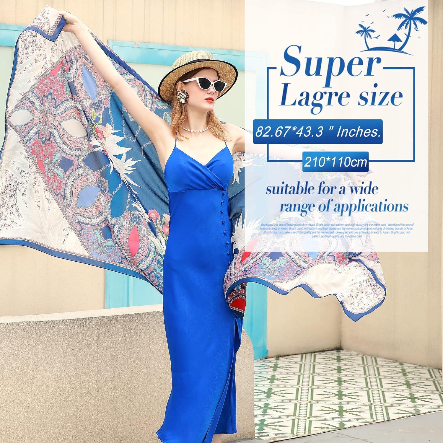 Bufanda de Seda Morera Xinmurffy 100% Floral 210x110 cm