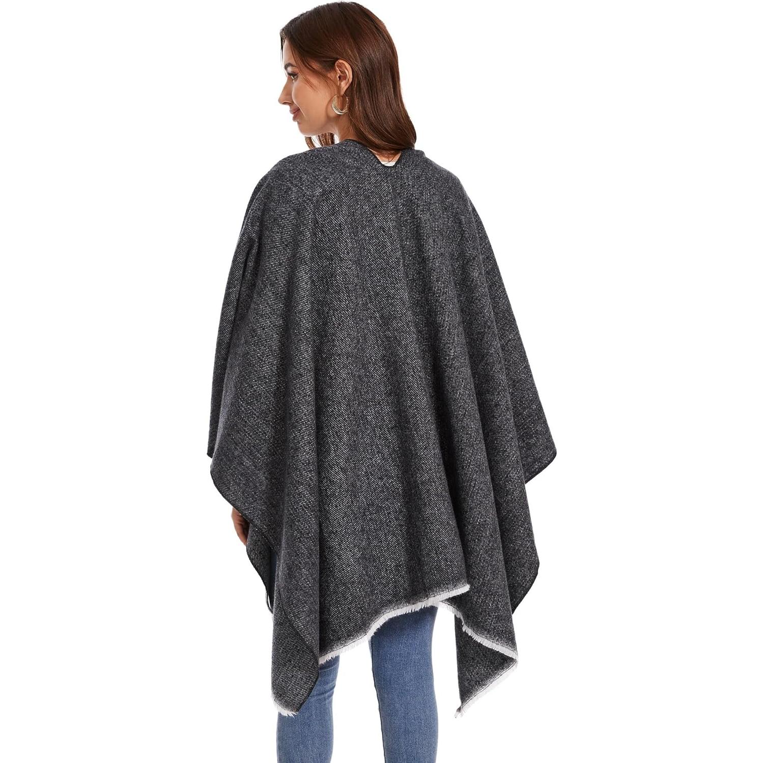 Chal Elegante para Mujeres - Capa Tejida Abierta 135x155cm