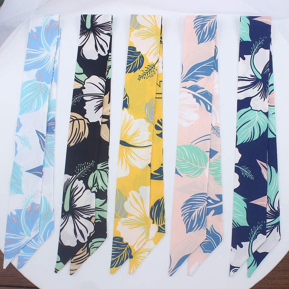 5 Bufandas de Moda para Mujer - Seda Imitada 90x5 cm