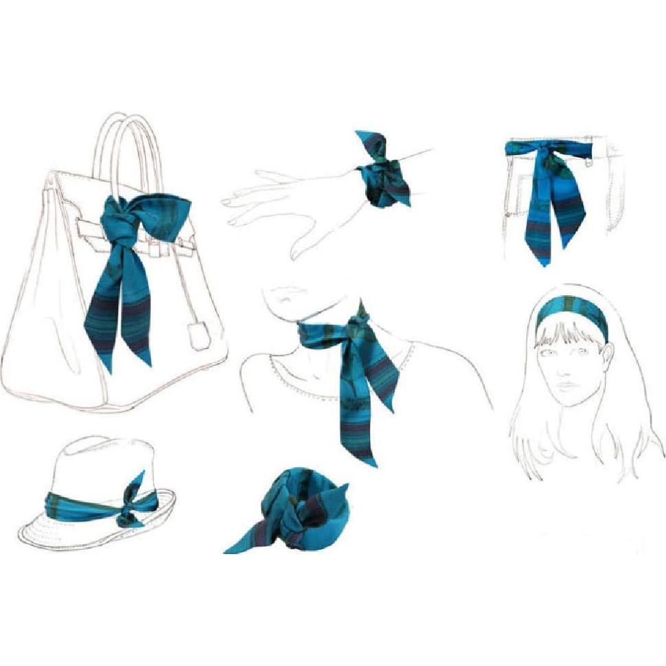 5 Bufandas de Moda para Mujer - Seda Imitada 90x5 cm