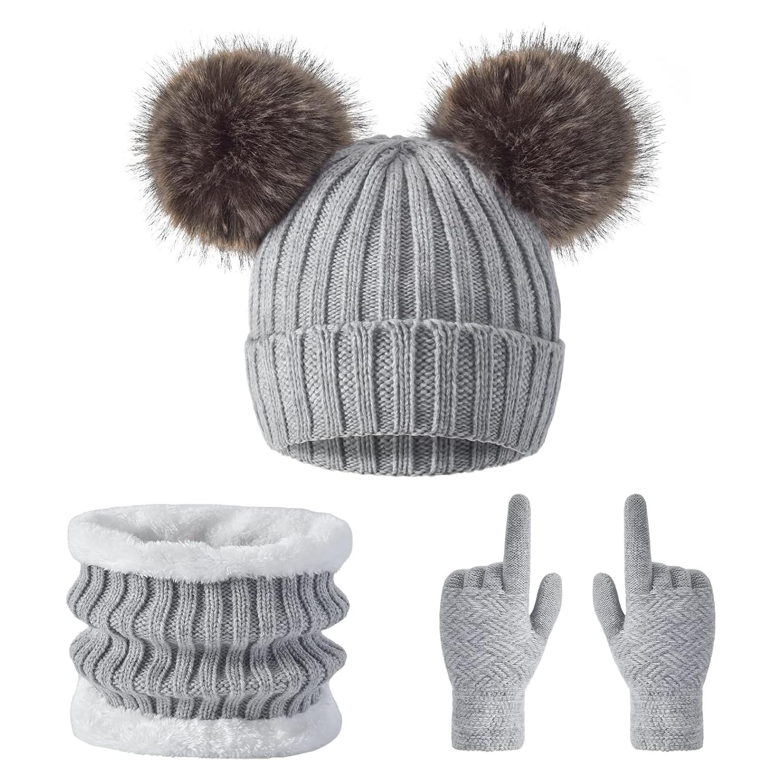 Conjunto de Invierno PVIZZLSS: Gorro, Bufanda y Guantes Táctiles