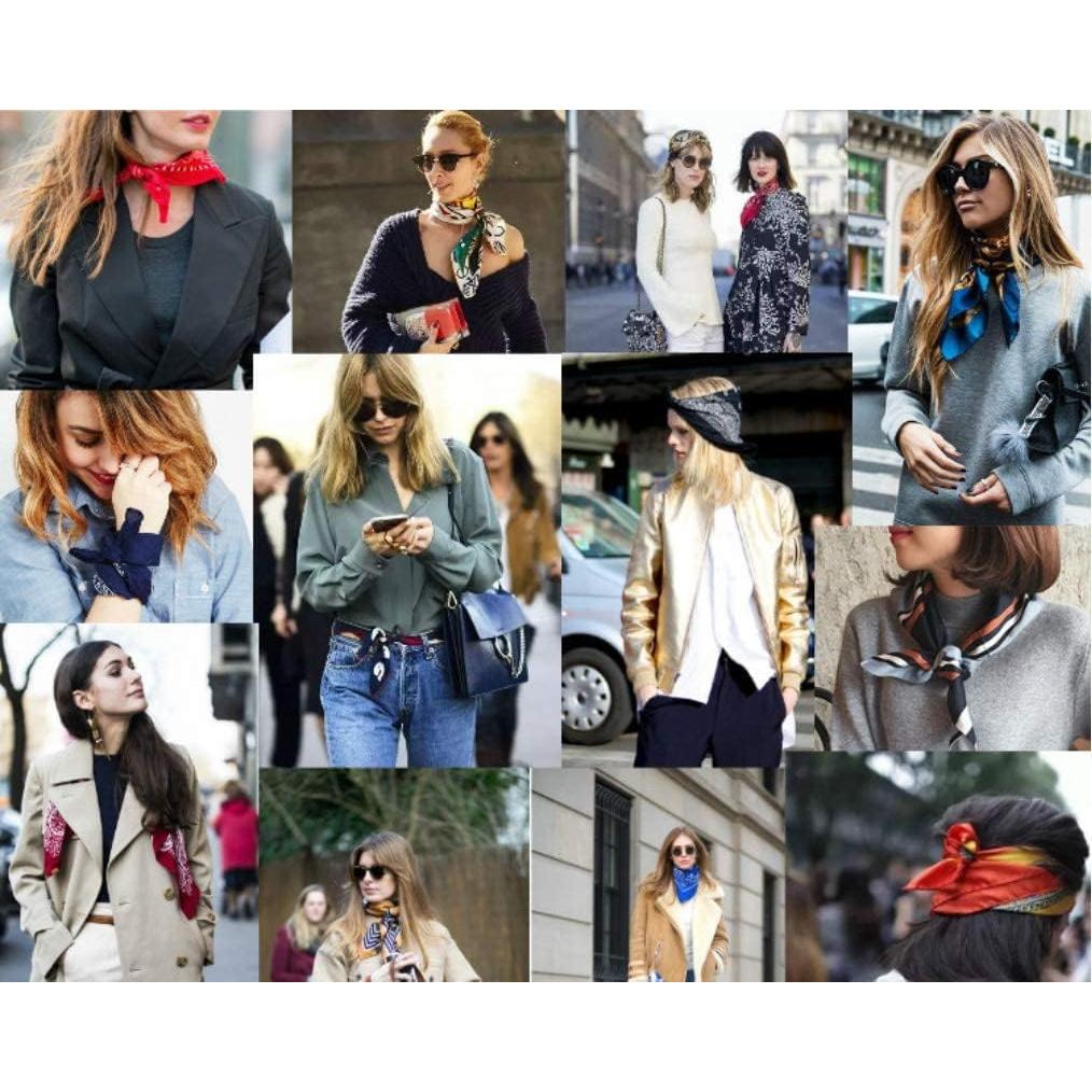 Bufanda de Seda 100% Morera JERLA 53x53cm Diseño Paisley