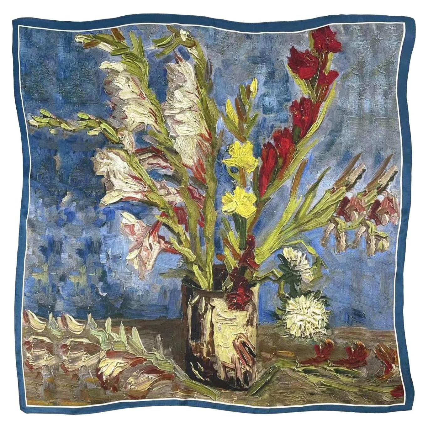 Bufanda de Seda 100% Aningkimi Cuadrada 42x42cm Arte Van Gogh
