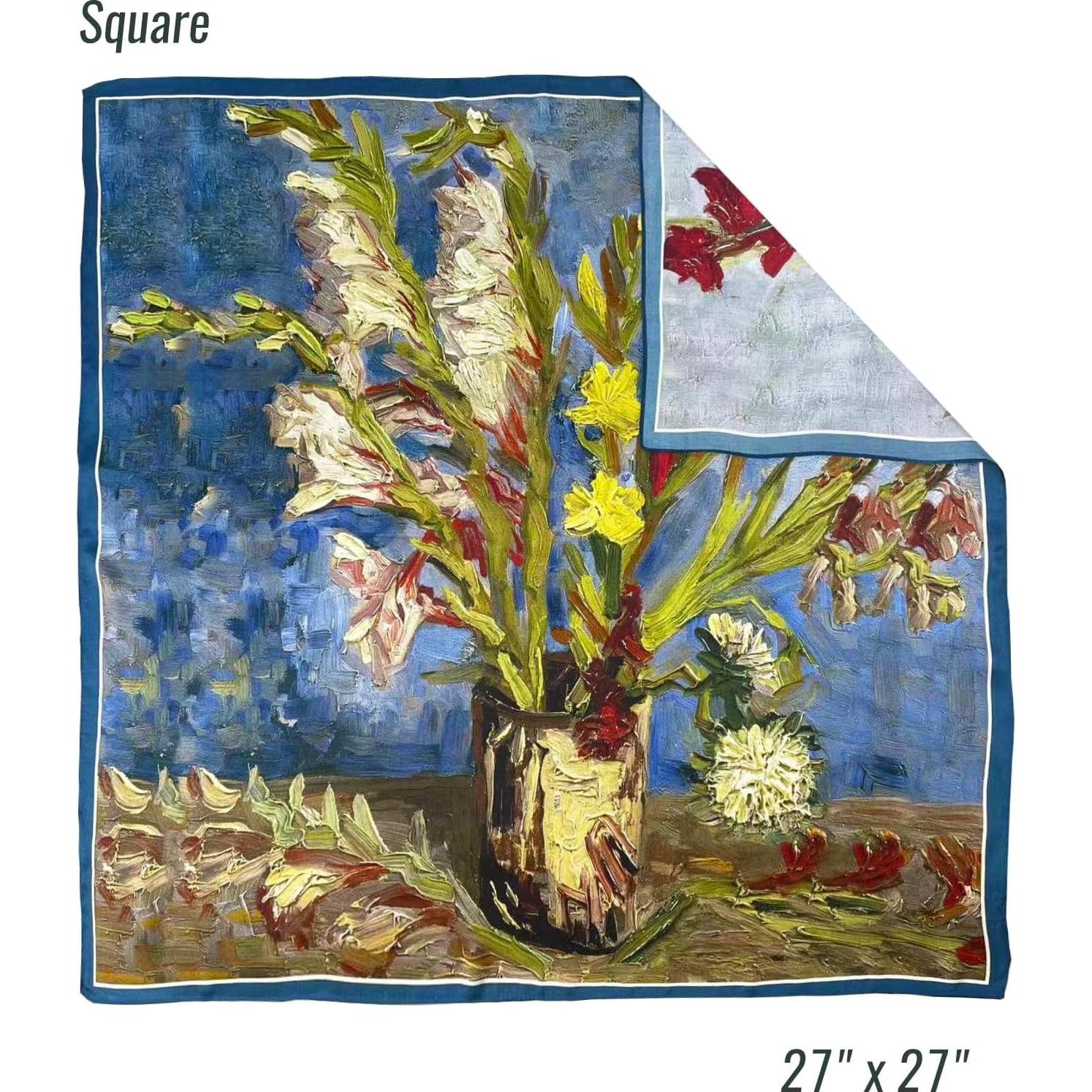 Bufanda de Seda 100% Aningkimi Cuadrada 42x42cm Arte Van Gogh