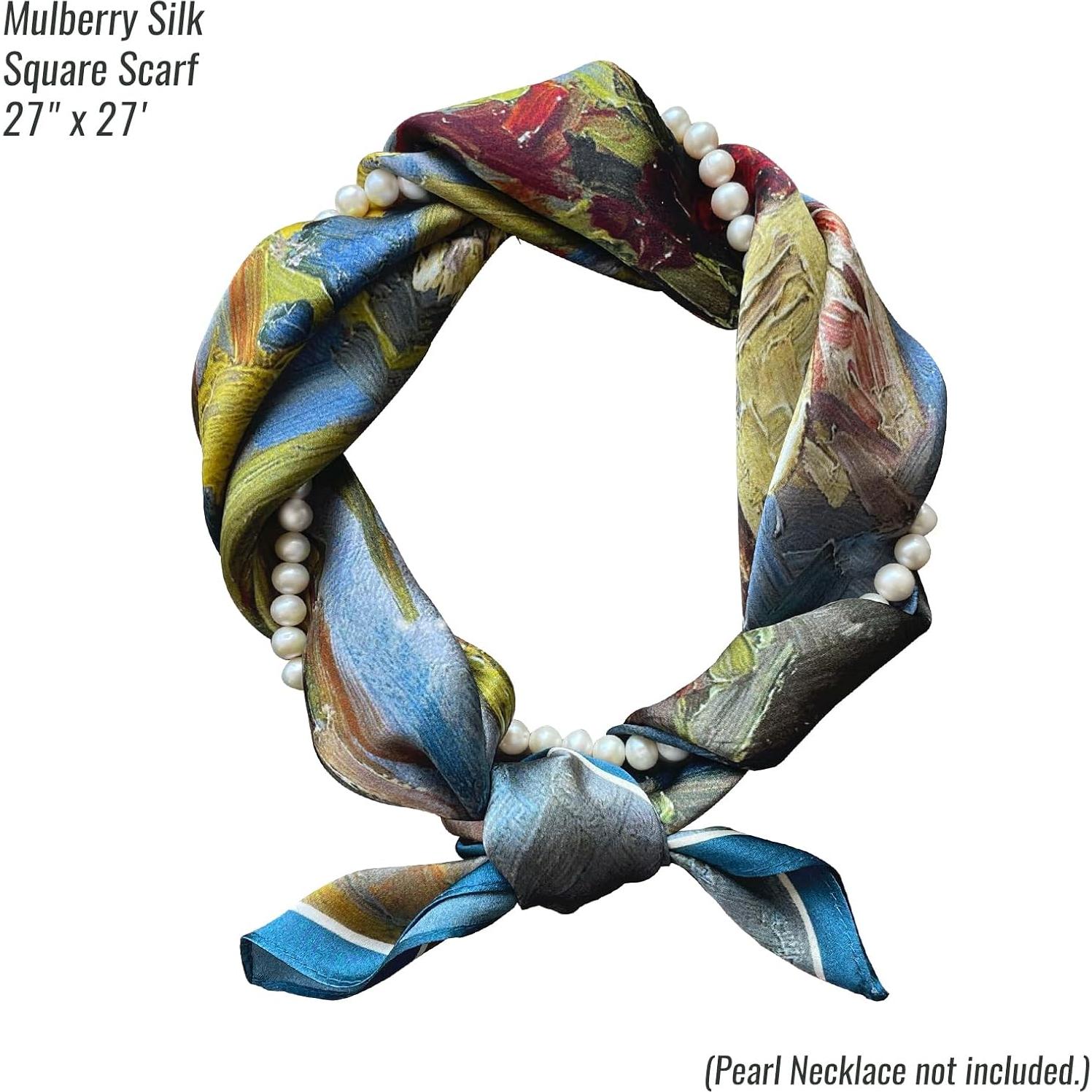 Bufanda de Seda 100% Aningkimi Cuadrada 42x42cm Arte Van Gogh