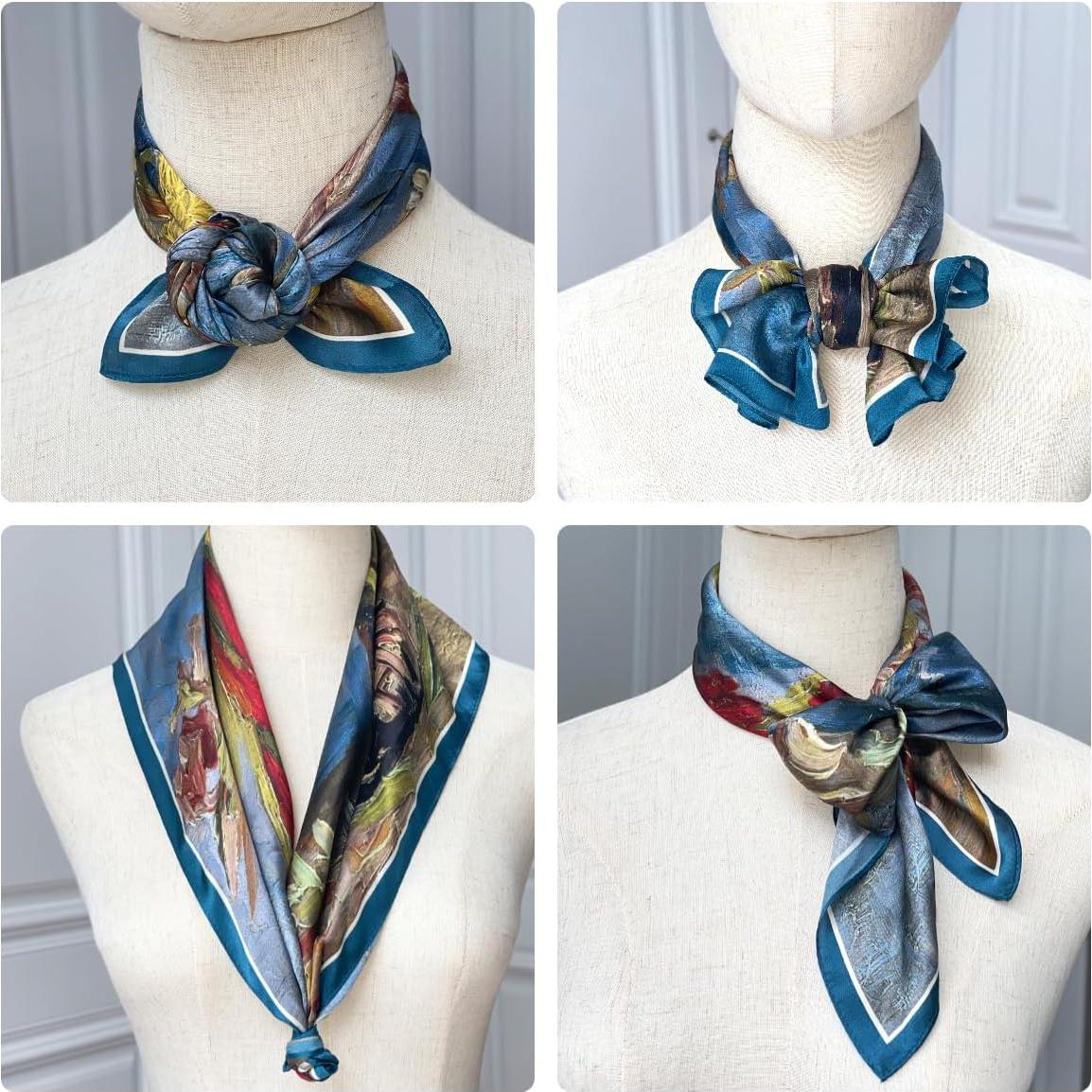 Bufanda de Seda 100% Aningkimi Cuadrada 42x42cm Arte Van Gogh