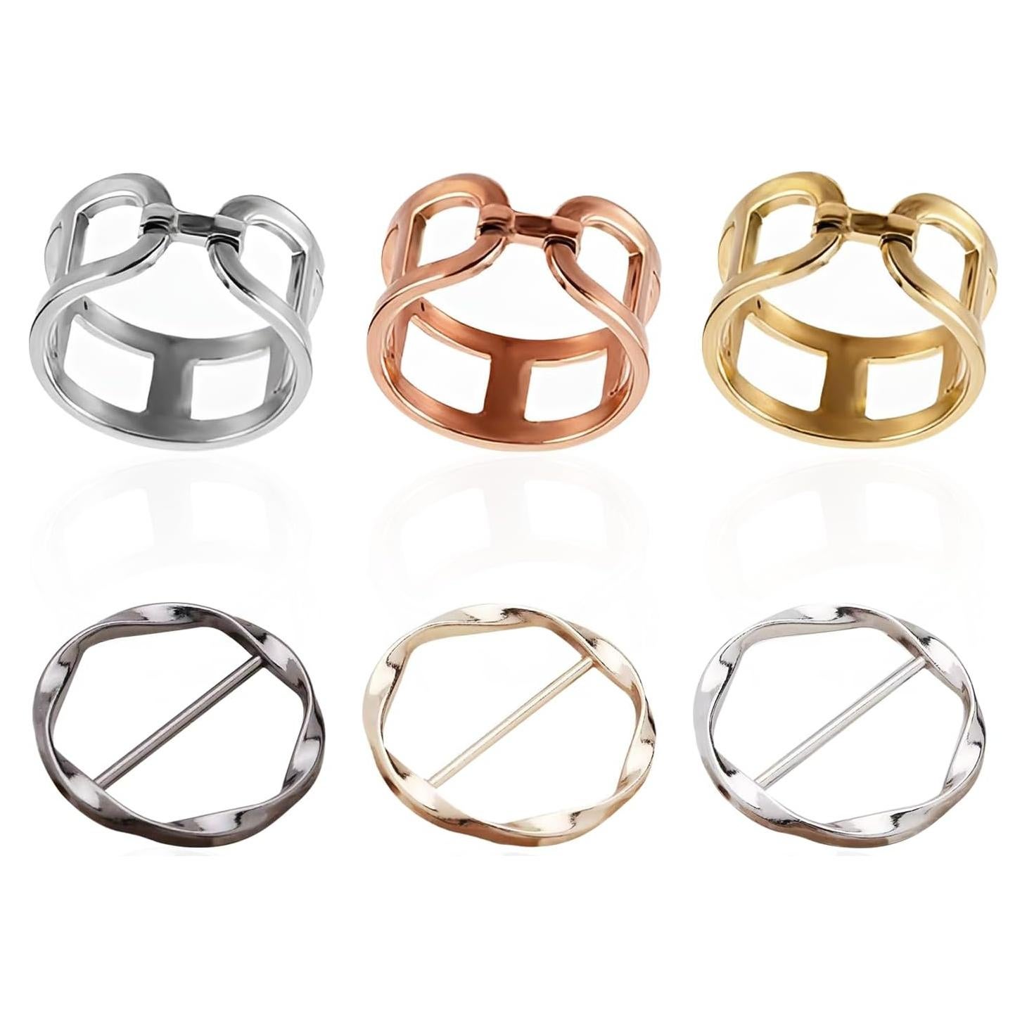 Paquete de 6 Clips para Bufanda y Corbata Wshxjzyay - Antideslizantes