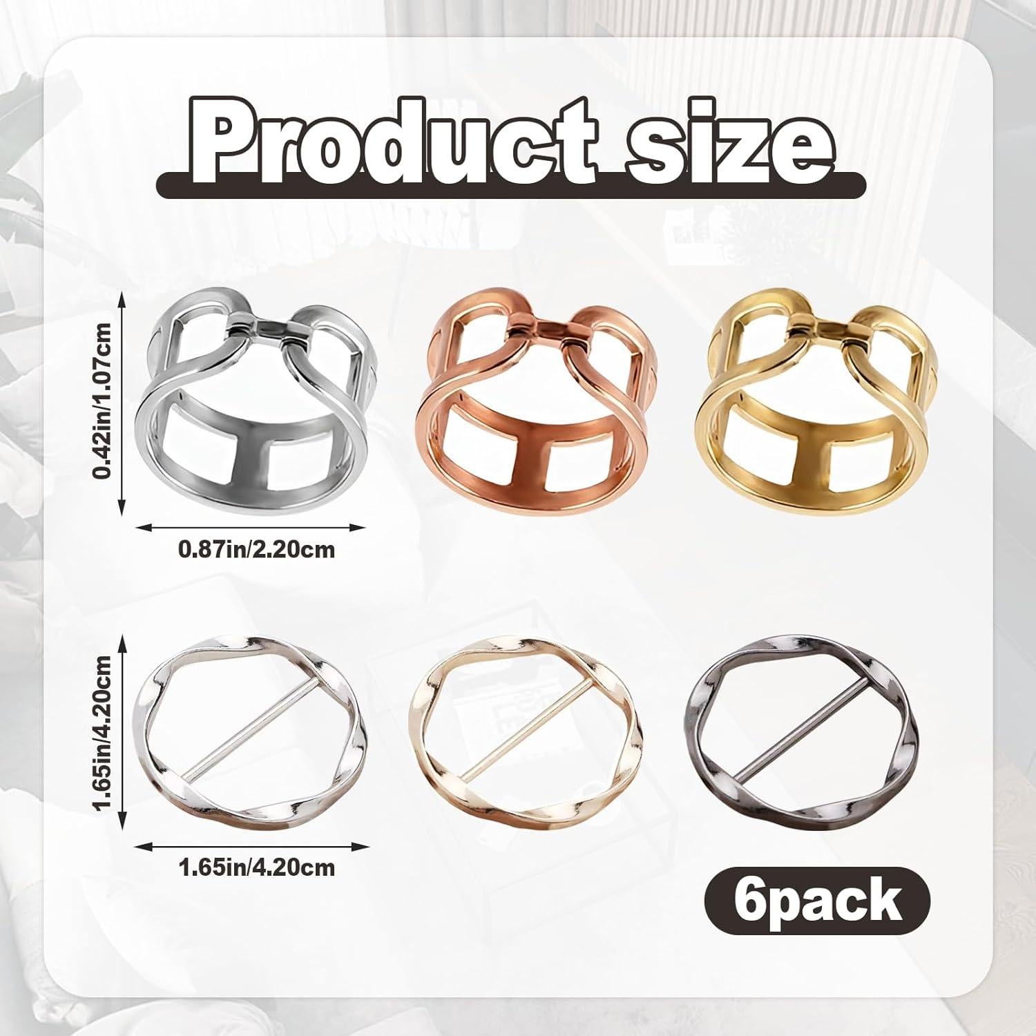 Paquete de 6 Clips para Bufanda y Corbata Wshxjzyay - Antideslizantes