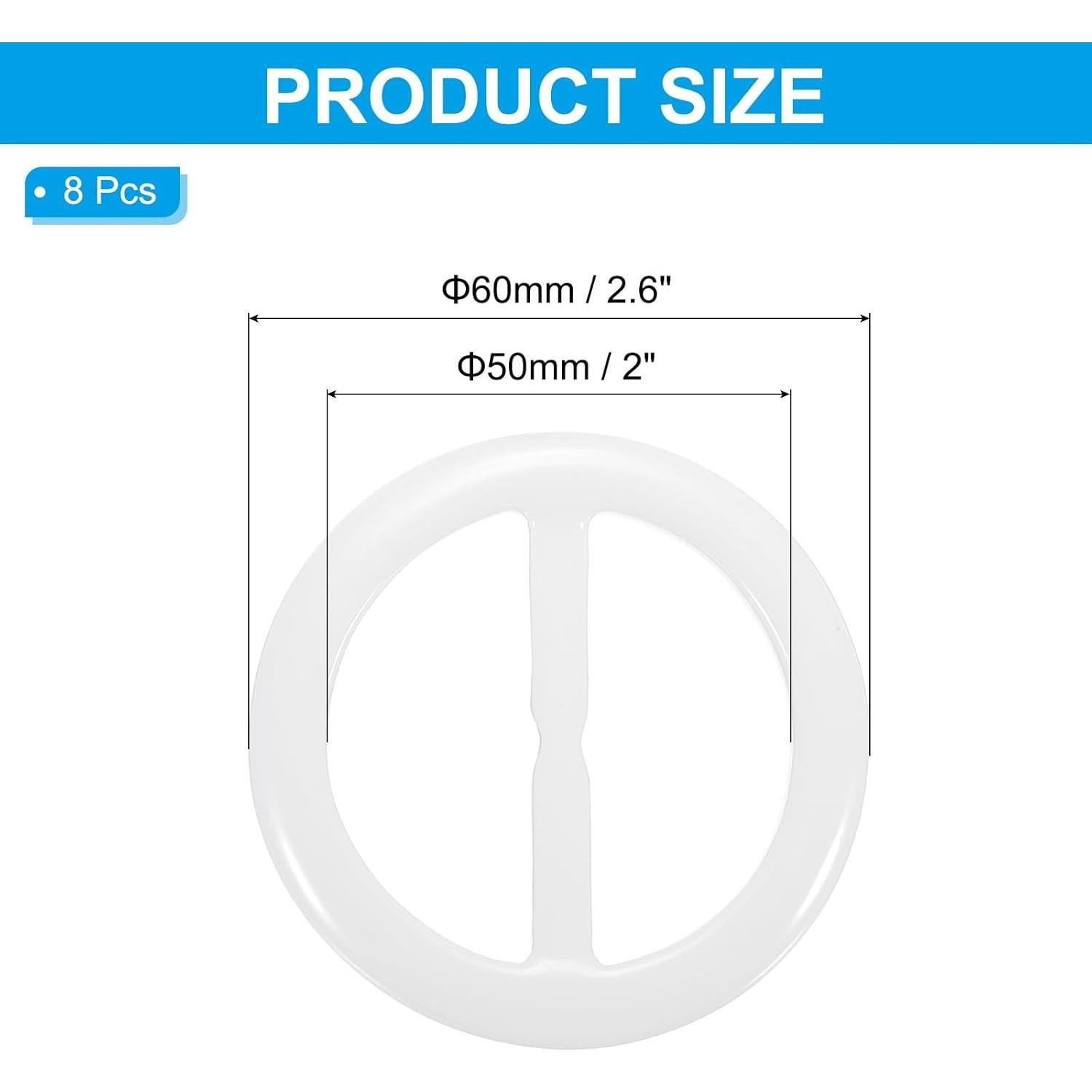 Clip Anillo de Bufanda PATIKIL Blanco 50mm Resina 8 Pcs