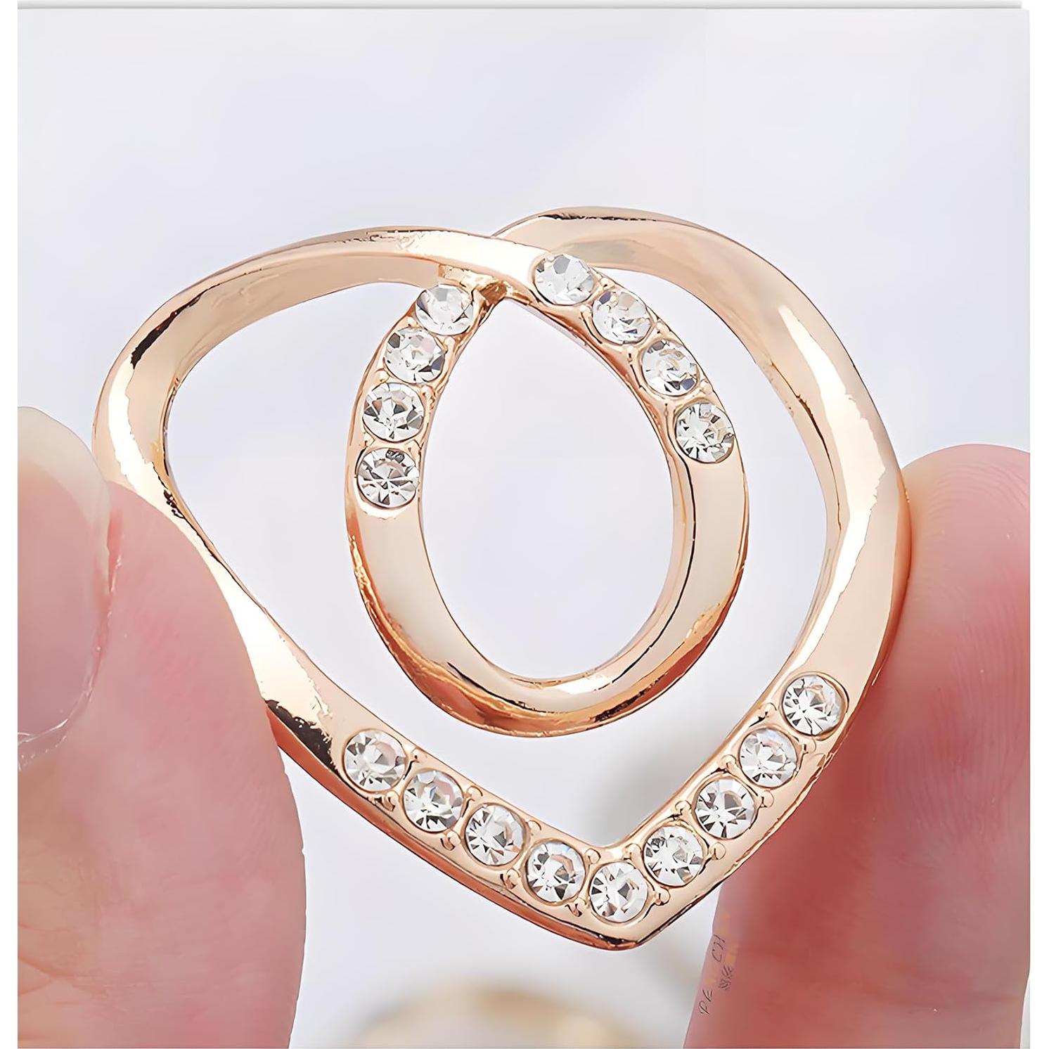 5 Clips de Anillo para Bufanda Metálicos para Mujeres