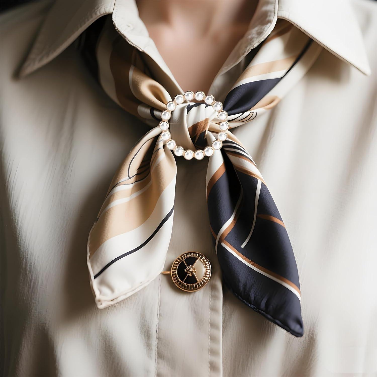 5 Clips de Anillo para Bufanda Metálicos para Mujeres