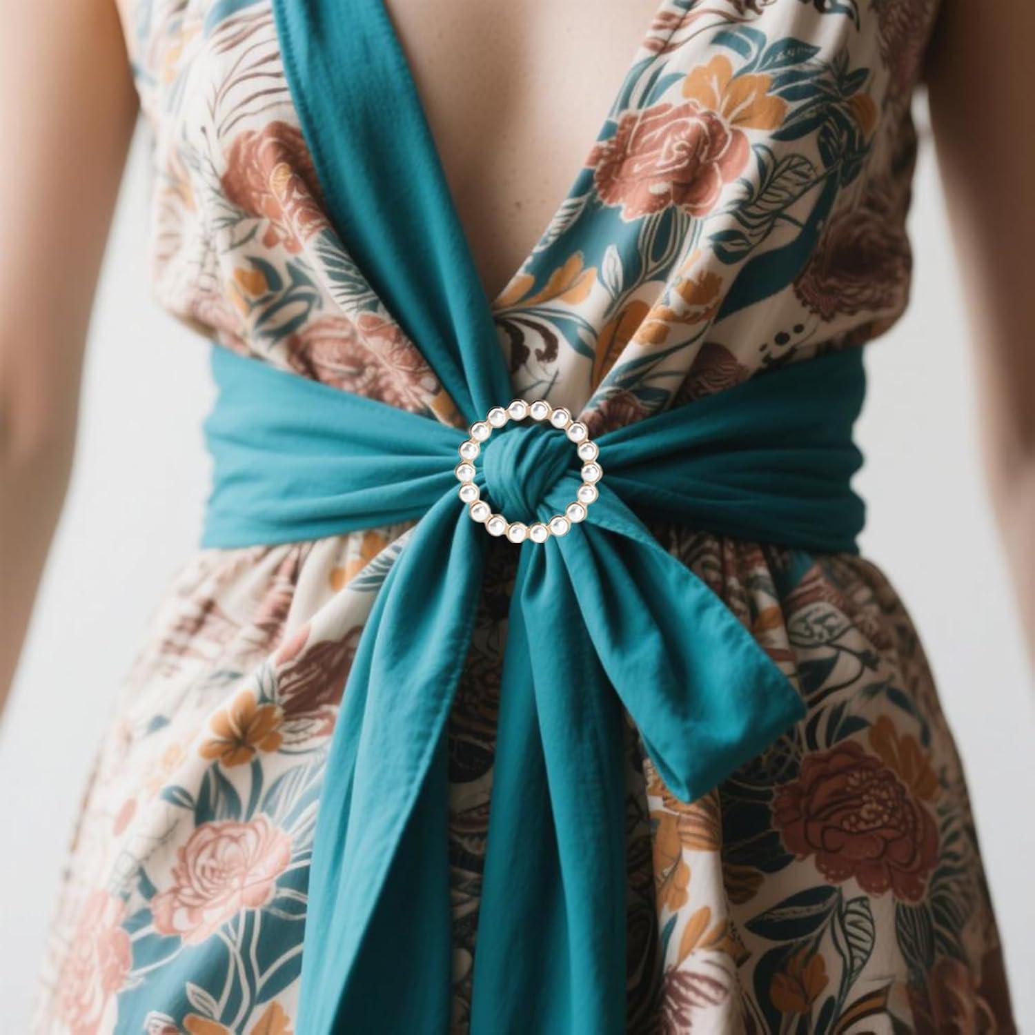 5 Clips de Anillo para Bufanda Metálicos para Mujeres