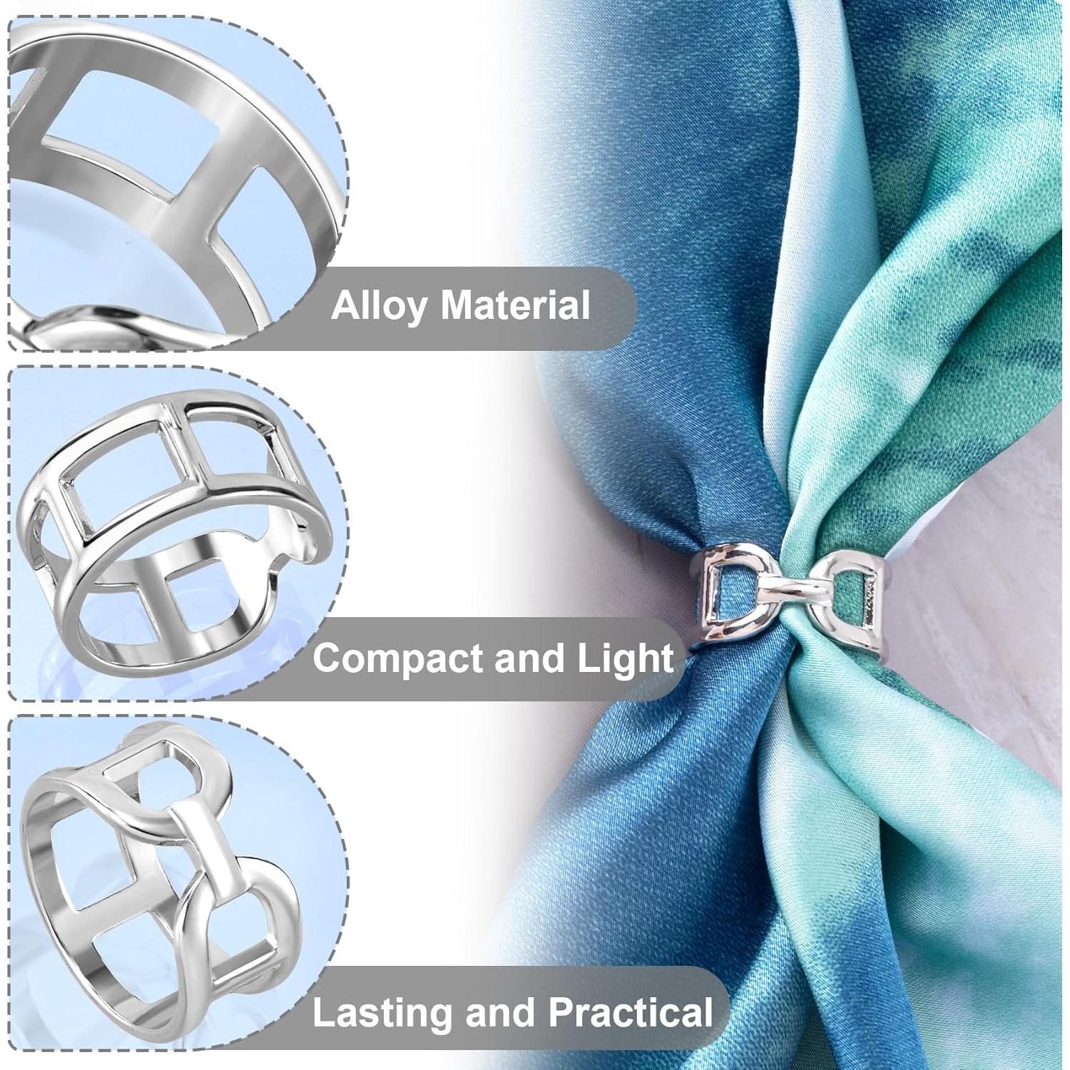 Clip de Bufanda Pndeyo para Mujeres - Aleación Hipoalergénica Plata