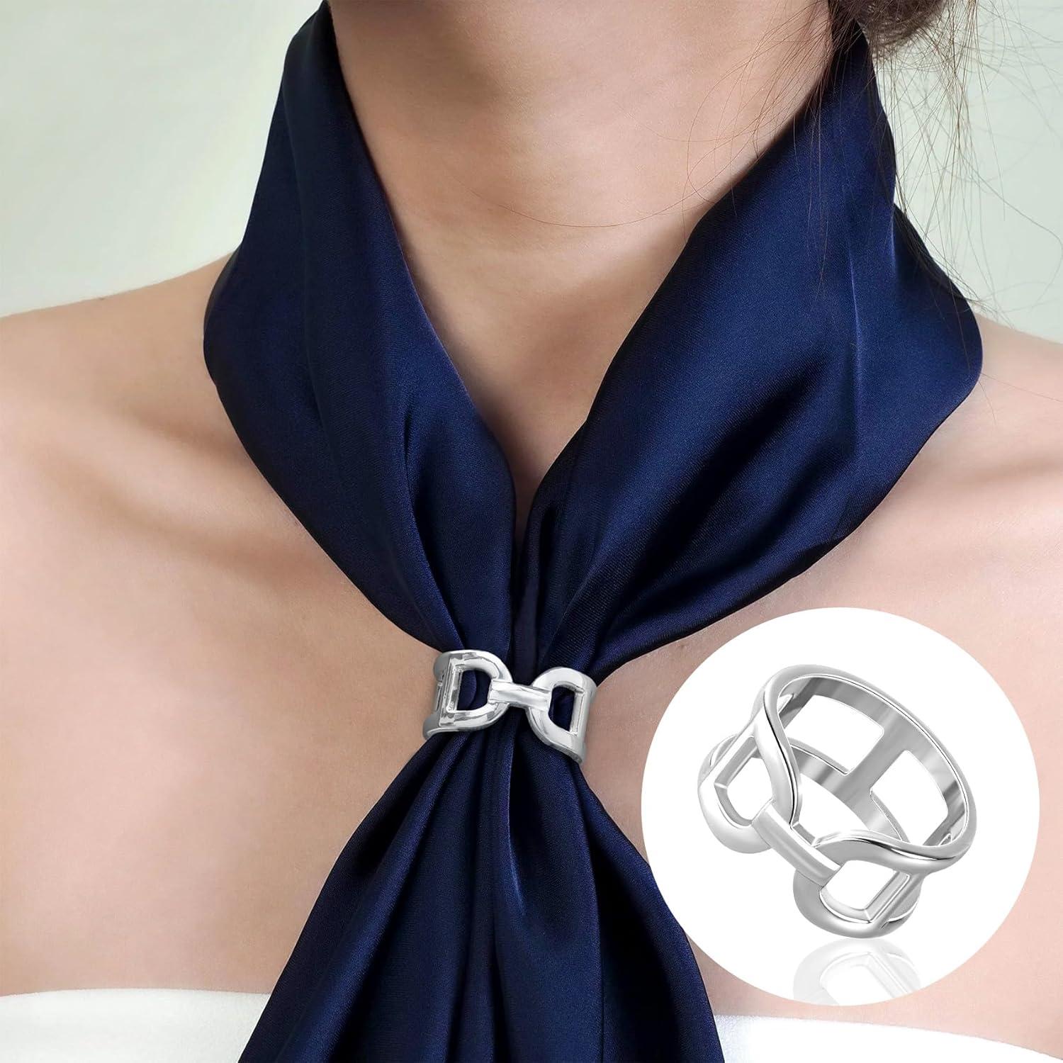 Clip de Bufanda Pndeyo para Mujeres - Aleación Hipoalergénica Plata