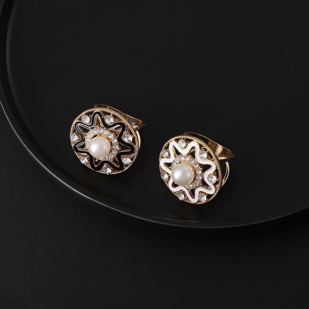 Anillo de Bufanda de Perlas para Mujeres Estilo 4 Negro