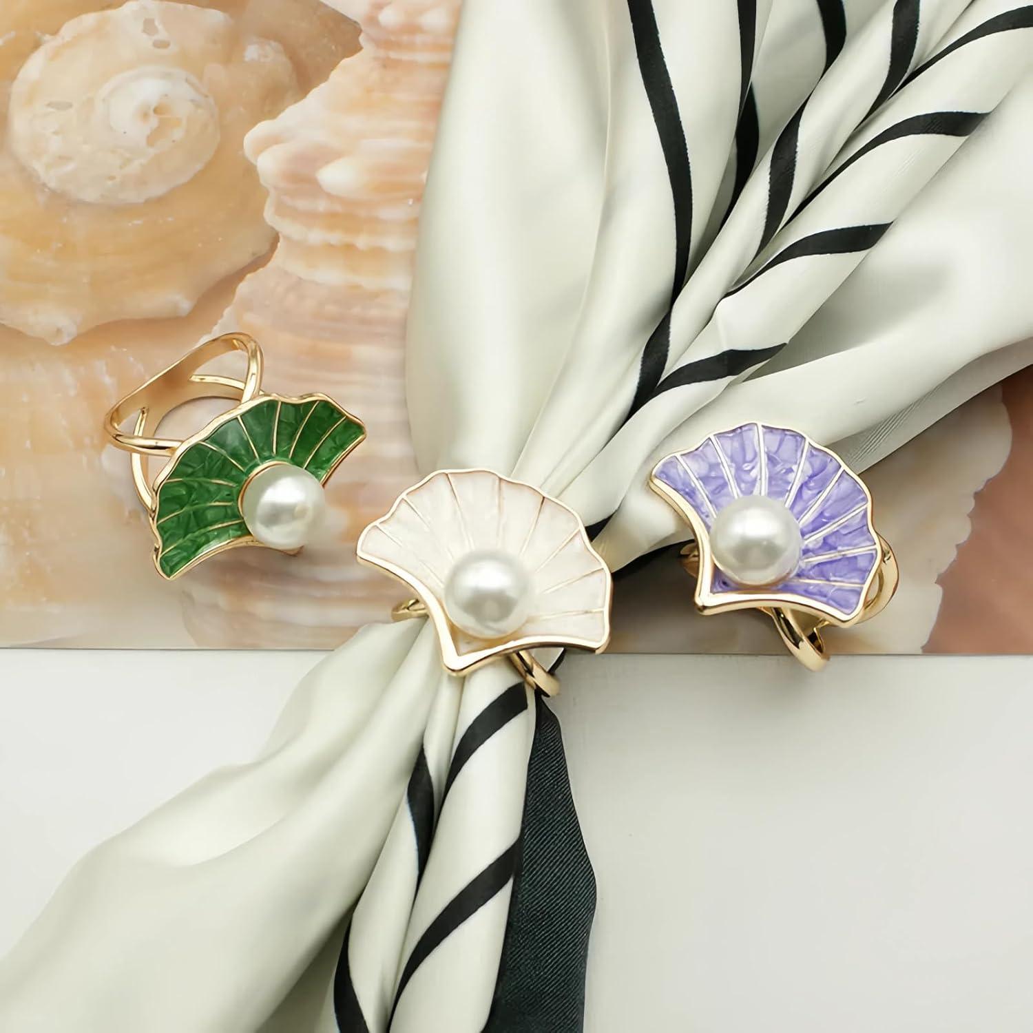 Anillo de Bufanda SYWDUDUCLT para Mujer - Clips de Seda 2 Pcs