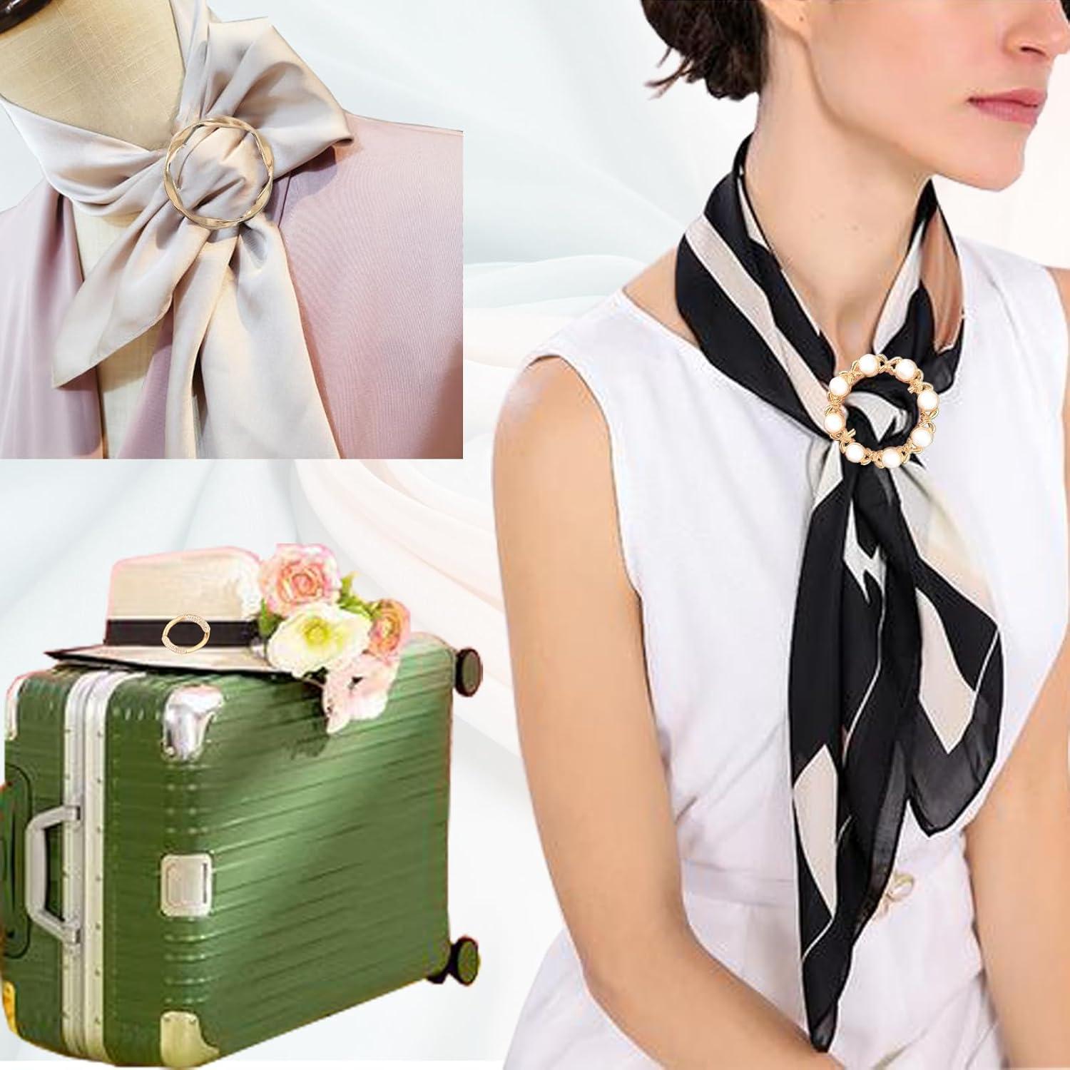 10 Clips de Anillo para Bufanda de Metal Moda Mujeres