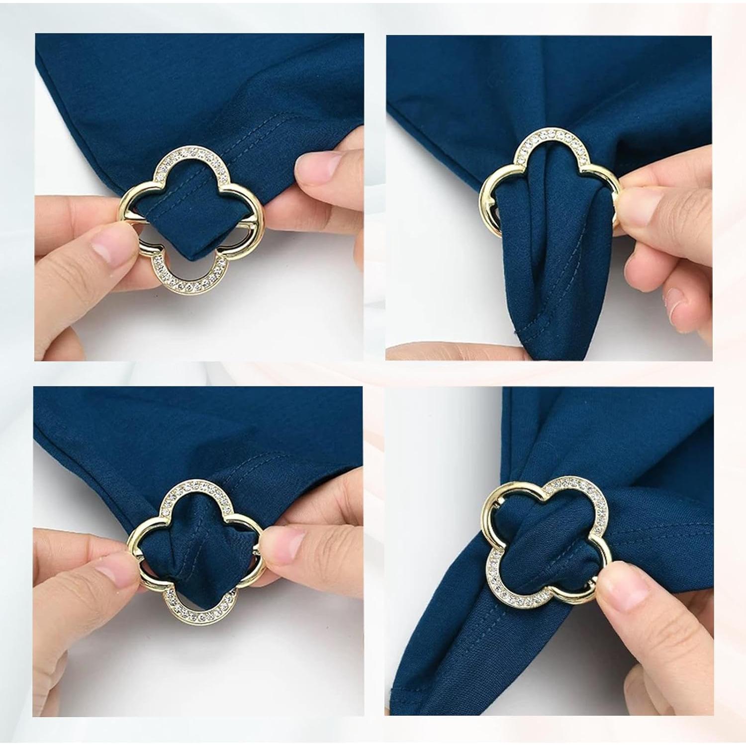 10 Clips de Anillo para Bufanda de Metal Moda Mujeres